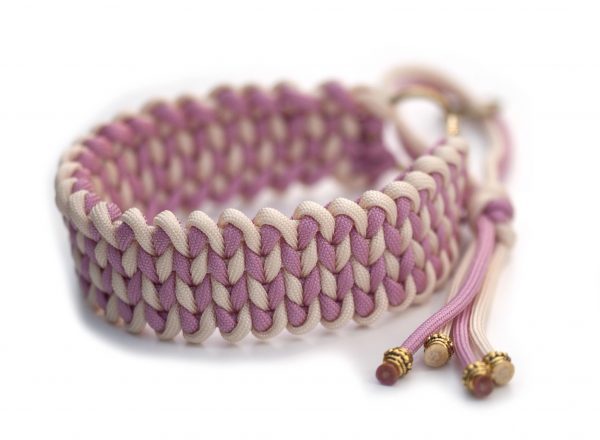 Halsband halvstryp i Lavender Pink / Cream