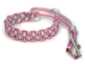 Halsband halvstryp i Lavender Pink / Silver Grey