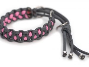 Halsband halvstryp i Steel Grey / Rose Pink