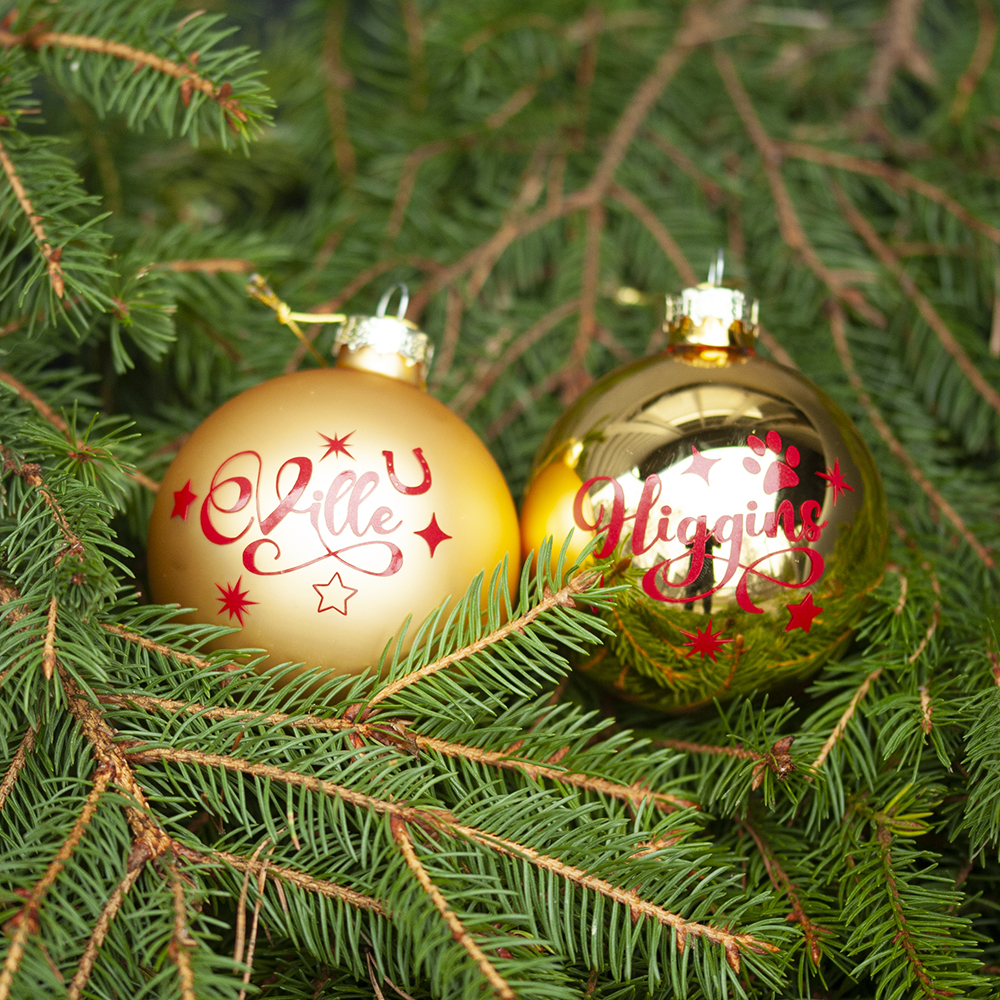 Julgranskulor glas, guld