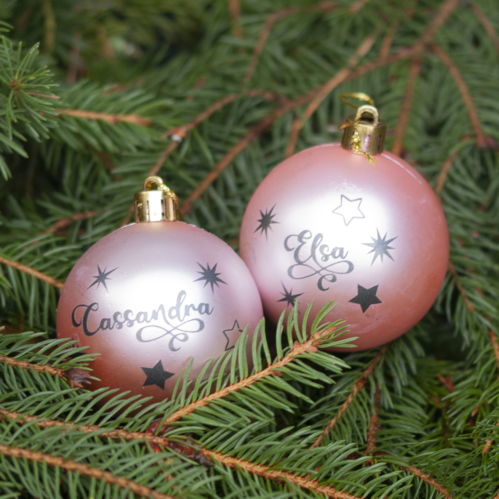 Julgranskulor plast, rosa