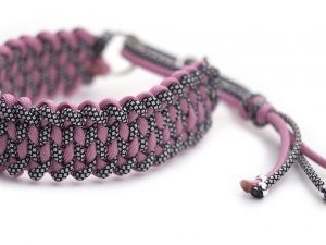 Halsband halvstryp i Silver Diamonds / Lavender Pink