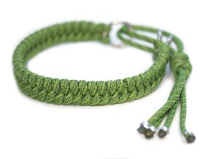 Halsband halvstryp i Leaf Green & Fern Green Helix