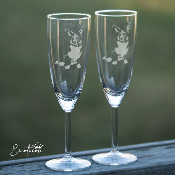 Champagneglas welsh corgi cardigan
