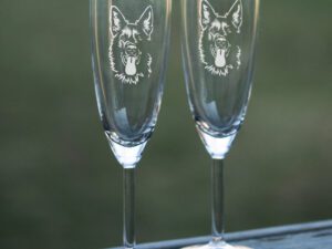Champagneglas tysk schäferhund