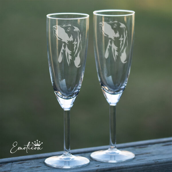 Champagneglas schweizisk stövare berner