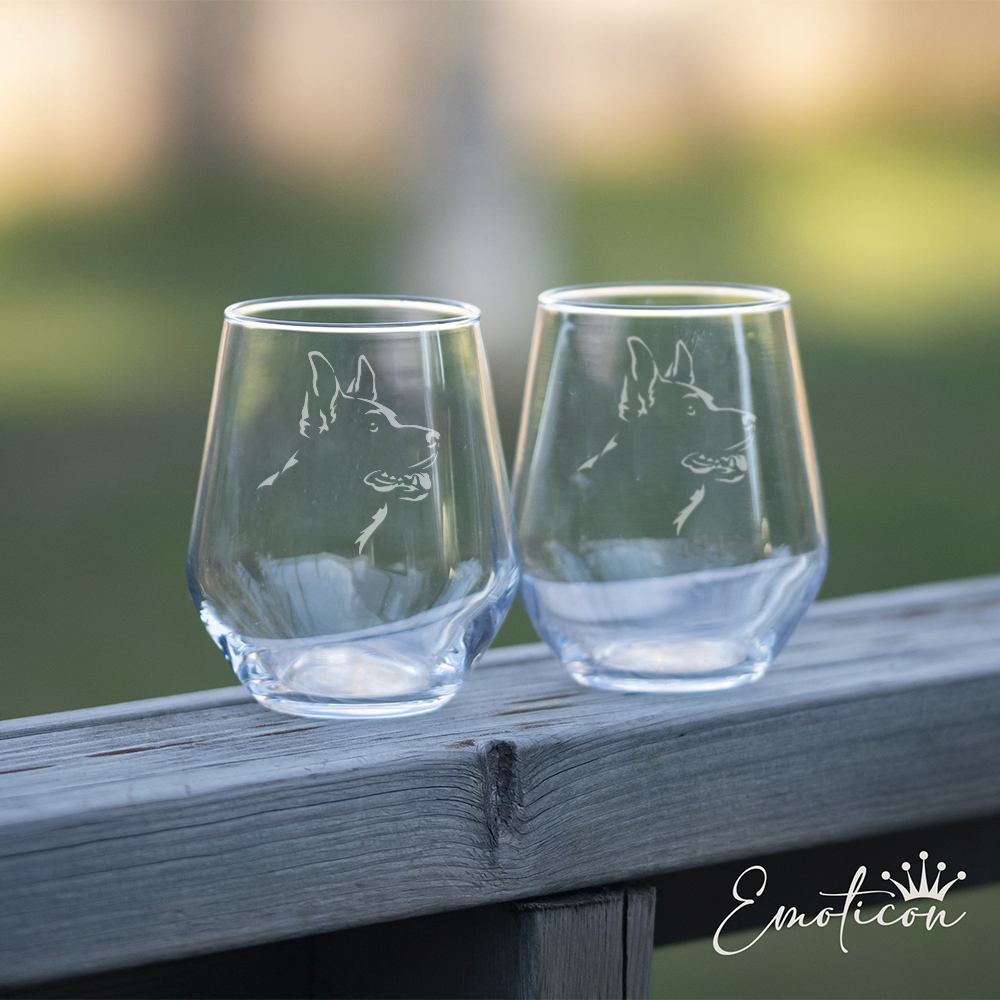 Glas tysk schäferhund