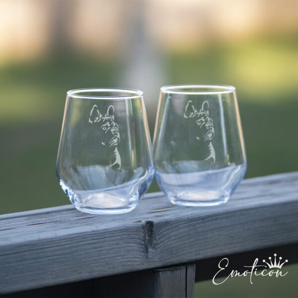 Glas fransk bulldogg
