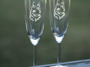 Champagneglas tysk schäferhund