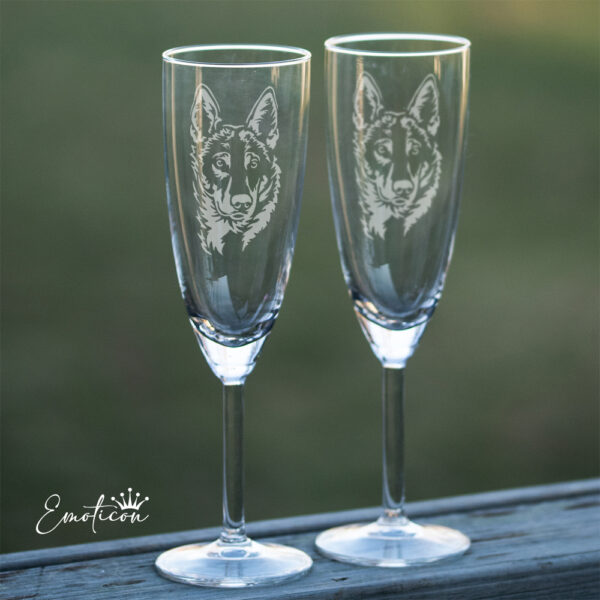 Champagneglas alaskan husky