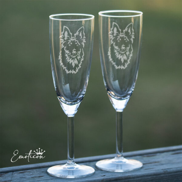 Champagneglas altdeutsche hütehunde