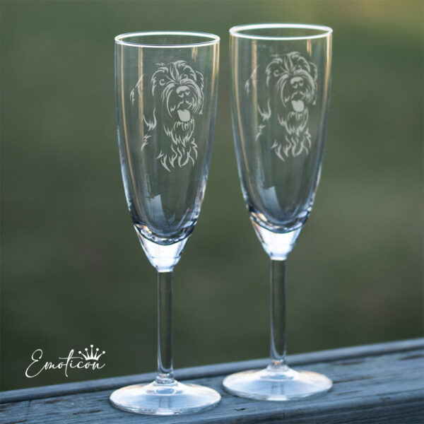 Champagneglas griffon d'arret à poil dur