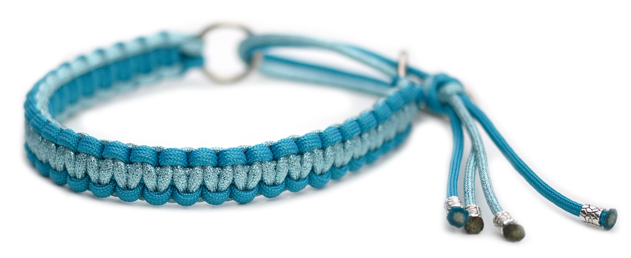 Halsband halvstryp i Cerulian Blue / Shiny Ice