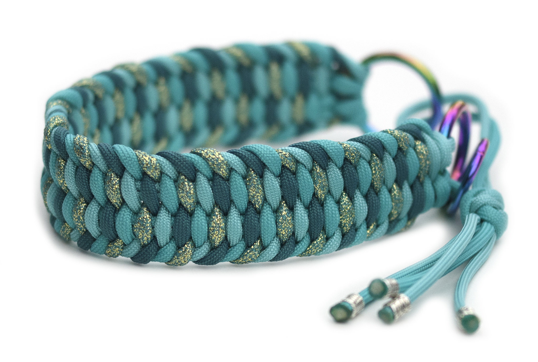 Halsband halvstryp i Glitter Waves / Neon Turquoise / Teal / Turquoise