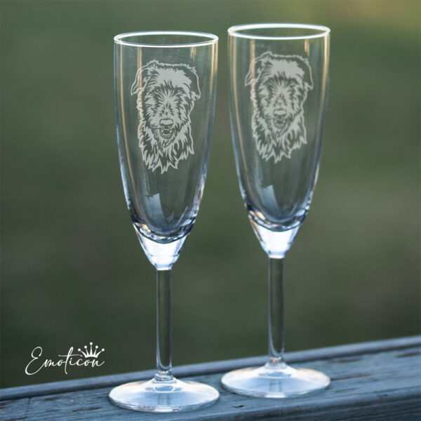 Champagneglas skotsk hjorthund