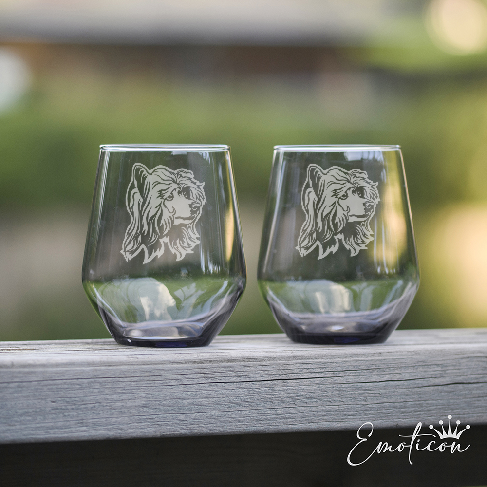 Grå glas chinese crested dog