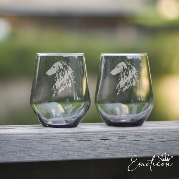 Grå glas saluki