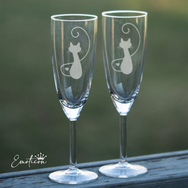 Champagneglas katt