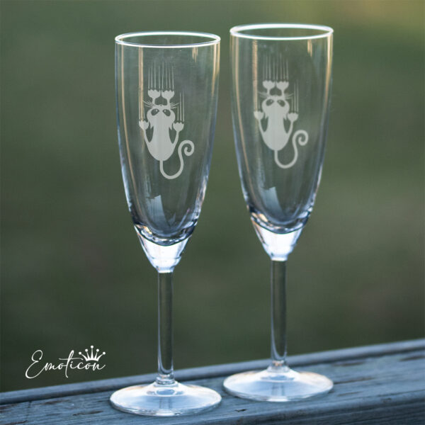 Champagneglas katt