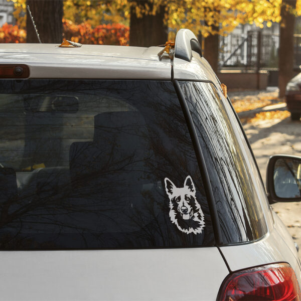 Dekal vit herdehund