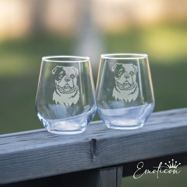 Glas amerikansk bulldogg