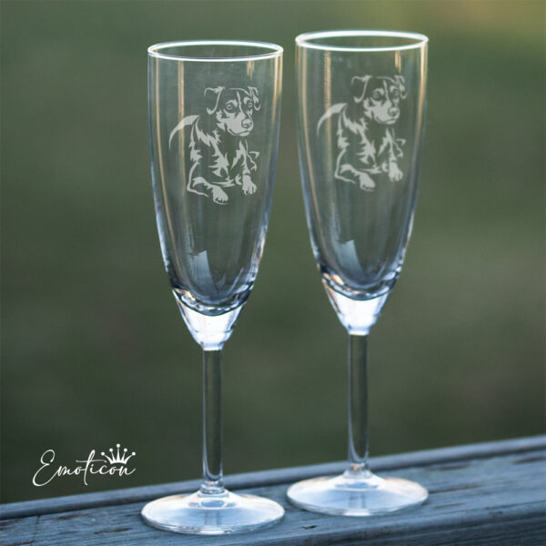 Champagneglas dansksvensk gårdshund