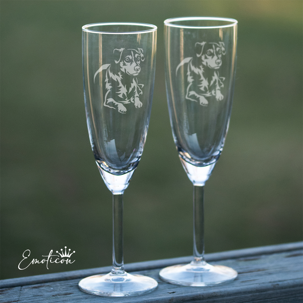 Champagneglas dansksvensk gårdshund