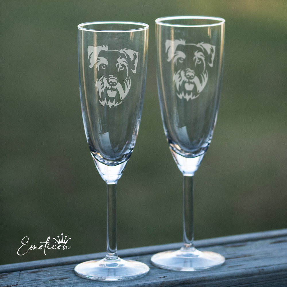 Champagneglas dvärgschnauzer