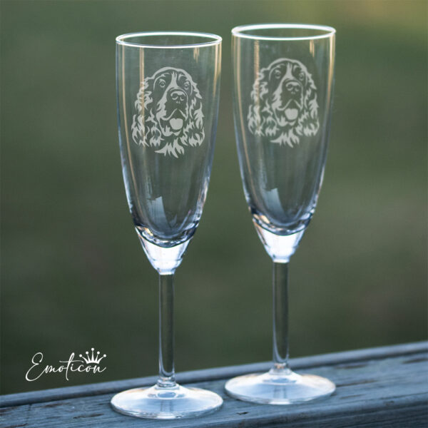 Champagneglas engelsk springer spaniel