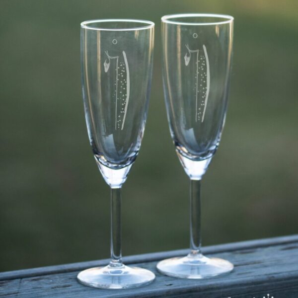 Champagneglas fisk