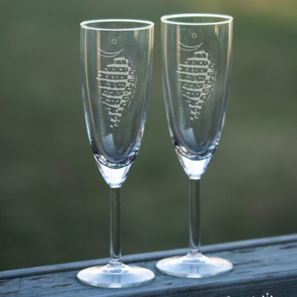 Champagneglas fisk