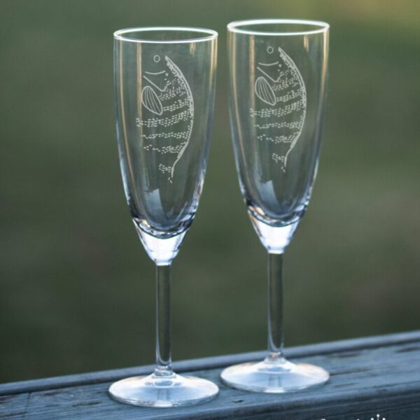 Champagneglas fisk