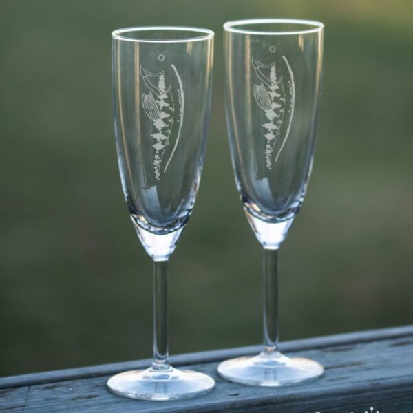 Champagneglas fisk