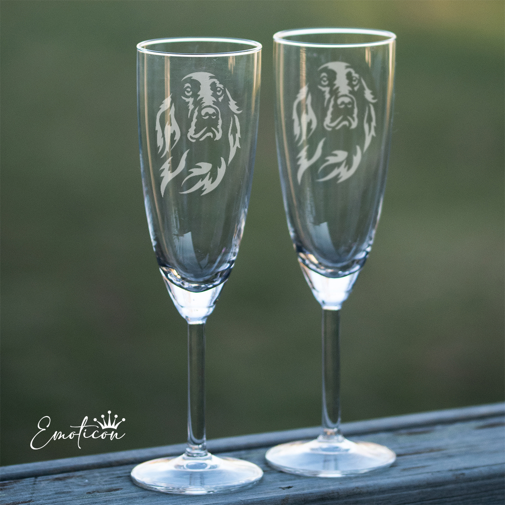 Champagneglas irländsk setter