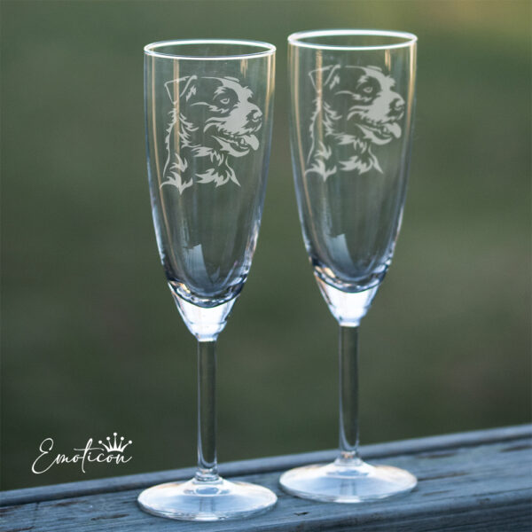 Champagneglas jack russell terrier