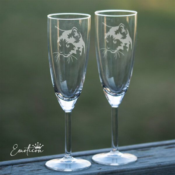 Champagneglas katt - siames