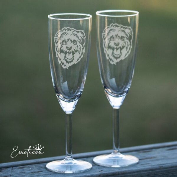 Champagneglas norfolkterrier