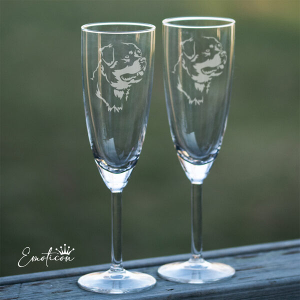 Champagneglas rottweiler