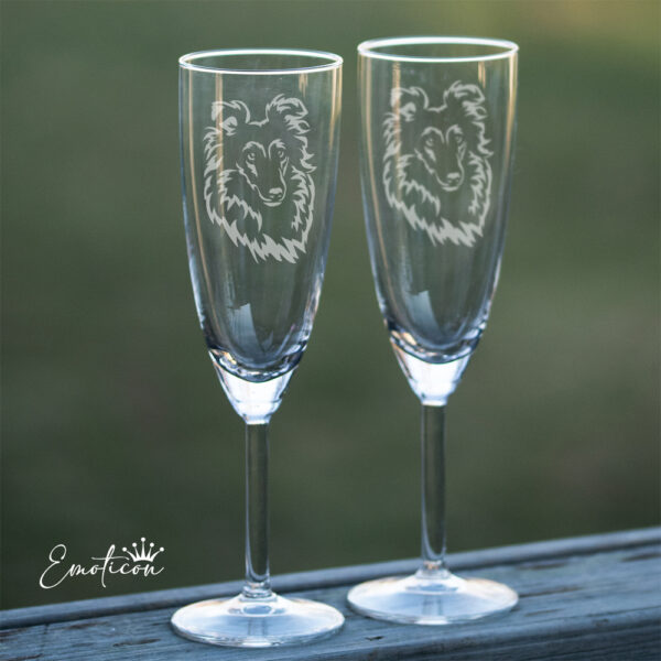 Champagneglas shetland sheepdog