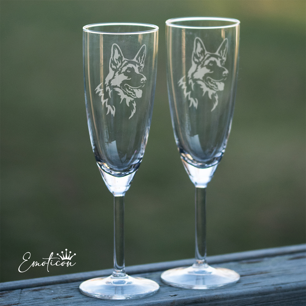 Champagneglas tysk schäferhund