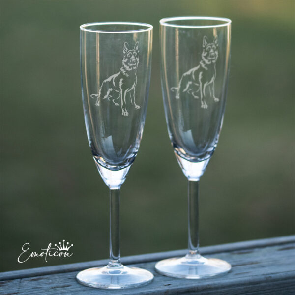 Champagneglas tysk schäferhund