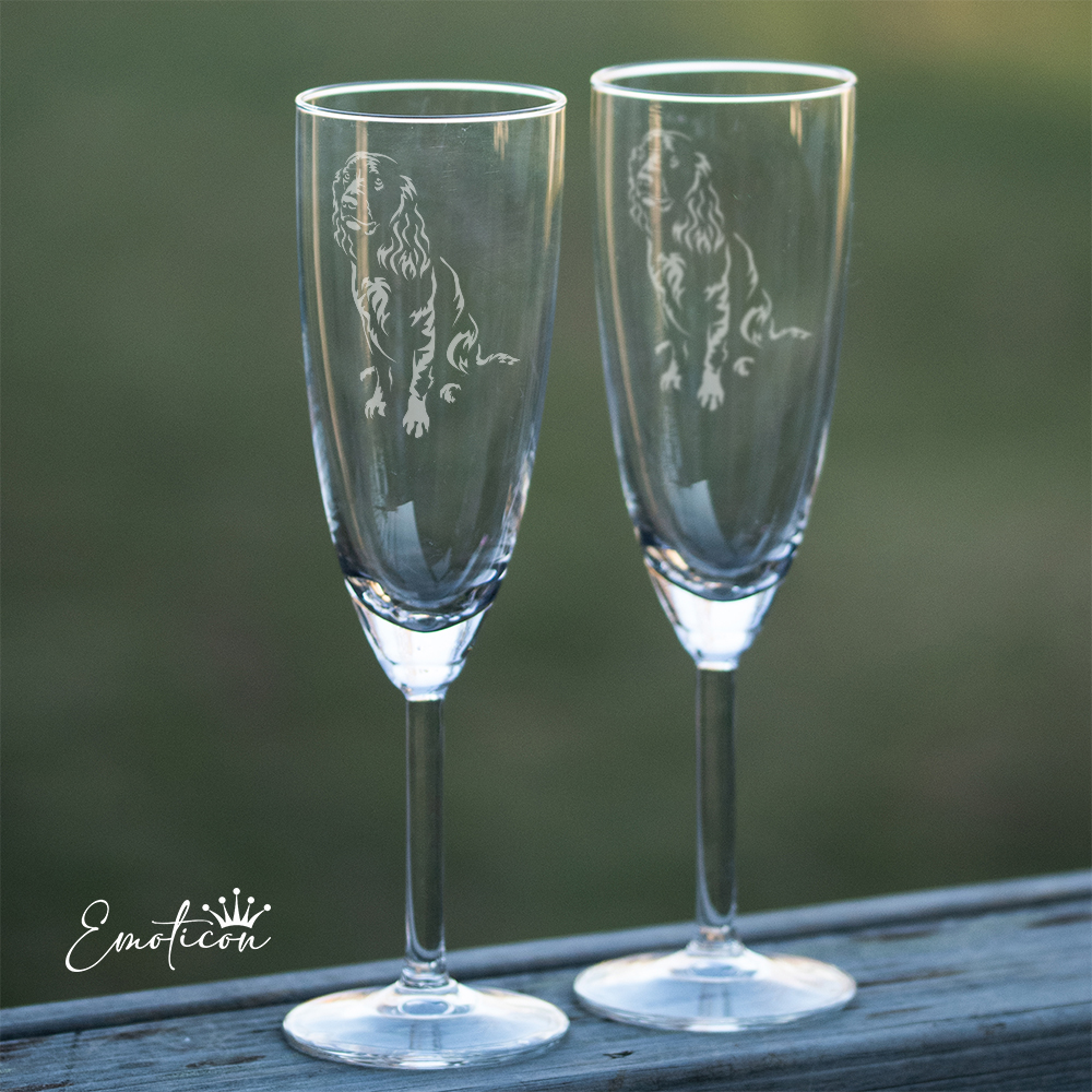Champagneglas wachtelhund