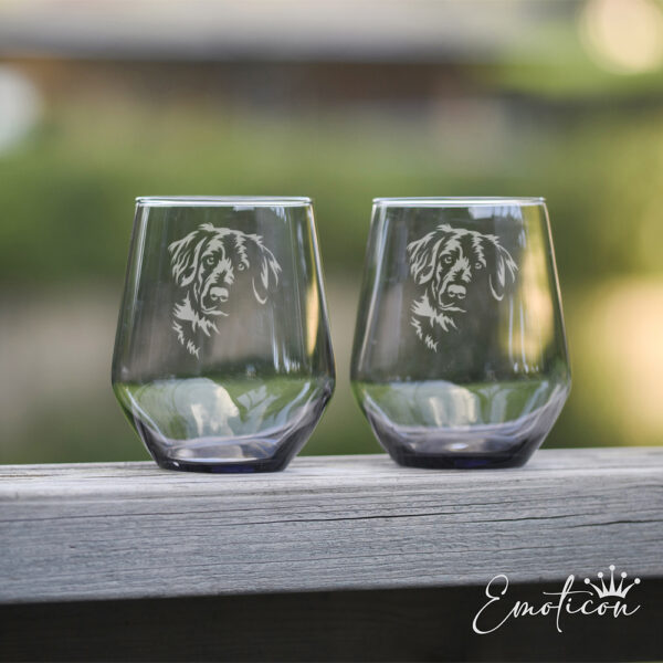Grå glas flatcoated retriever