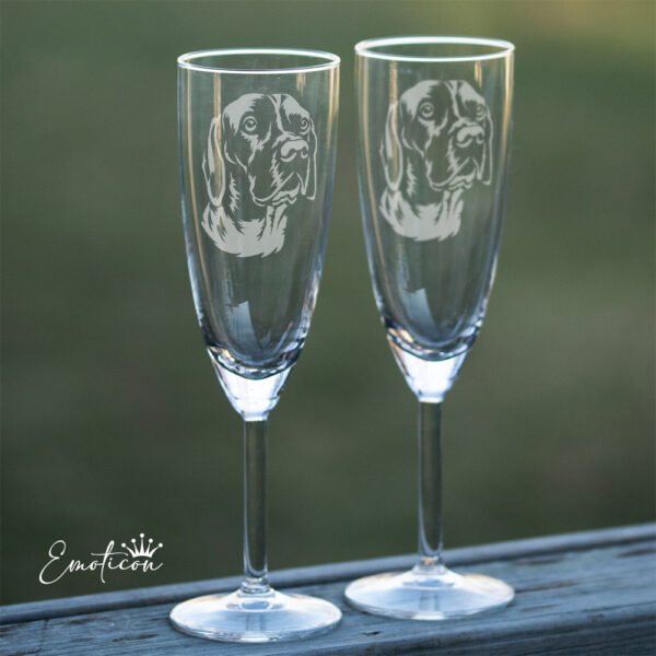 Champagneglas gammeldansk hönsehund