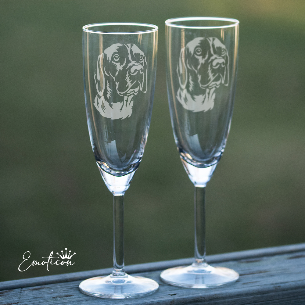 Champagneglas gammeldansk hönsehund