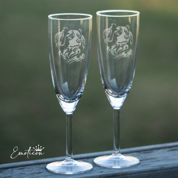 Champagneglas nederlandse kooikerhondje