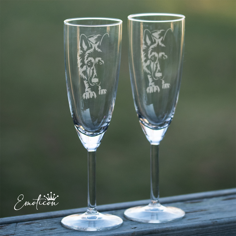 Champagneglas tysk schäferhund