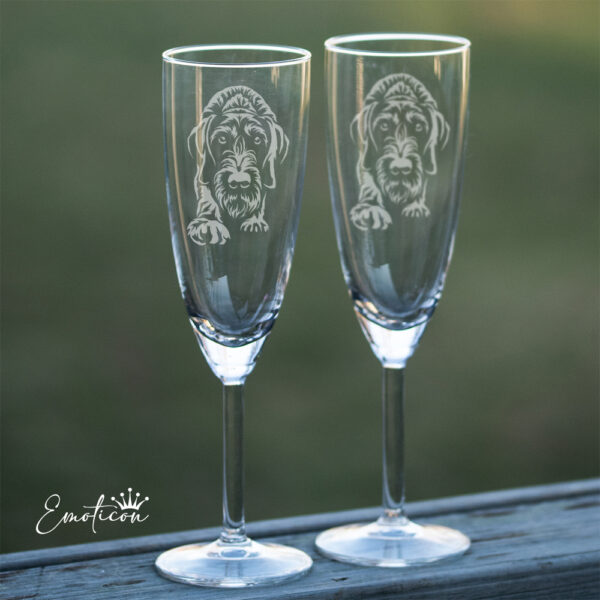 Champagneglas strävhårig vorsteh