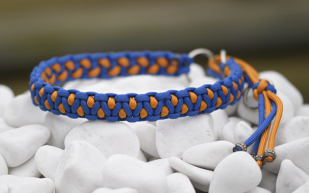 Halsband i Royal Blue & Royal Orange