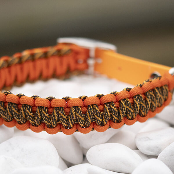 Halsband i Dutch Orange, Royal Orange & Espresso Brown Helix
